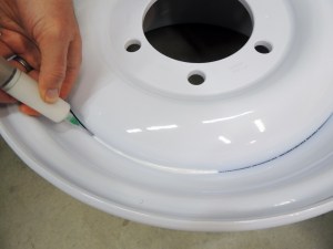 Sealed Small Joint Gap in Finished Powder Coated Rims with Acrylic Enamel