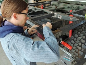 Marking Subframe to Hab Floor Bole Hole Locations on Subframe Rails