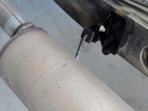 Welded Muffler Bracket and Bolted Mount to Old Spare Tire Mount Holes