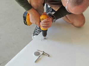 Drilling and Tapping Mid Span Clamp Up Bolts for Rear Wall Hardpoint Bond