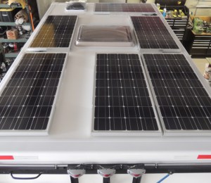 Bonded Solar Panels to Roof of Habitat