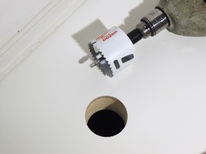 Drilled Hole for Airhead Composting Toilet Fan
