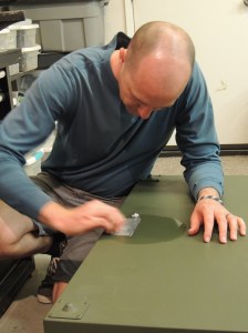 Paint prepped roof rack storage bins