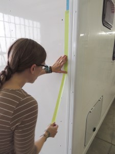 Prepping to Final Seal Rear Habitat Wall to Extrusion Joints with Korapop 225