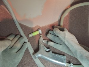 Removing Plating from Spare Tire Mount Lug Before Welding