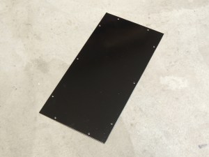 Fabricated and painted aluminum plate for bike enclosure