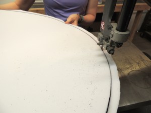 Fabricated roof hatch backing board and melamine insulation