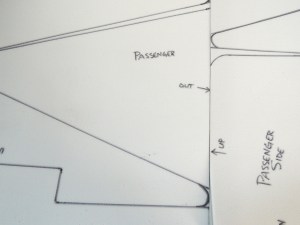 Laid Out and Cut Malamine for Back of Cab Wall