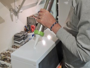 Bonded Mounting Plates to Back of Bathroom Ikea Cabinets