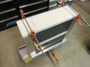 Bonded Mounting Plates to Back of Bathroom Ikea Cabinets