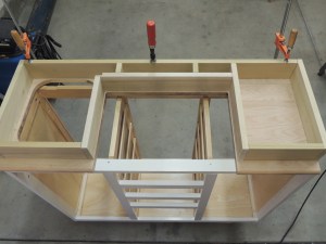 Cut, Fitted, and Sanded Wood for Under Countertop Riser