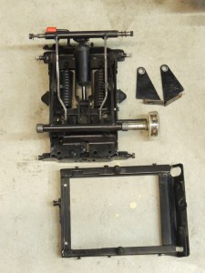 Fabricated Driver Side Seat Mount Using Components from New and Old Seats