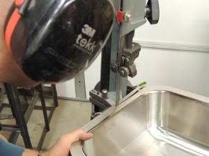 Trimmed Down, Sanded, and Blended Sink Flange