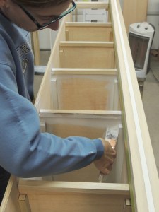 Applied first coat of paint to pantry