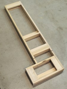 Assembled, glued, and screwed under kitchen counter support