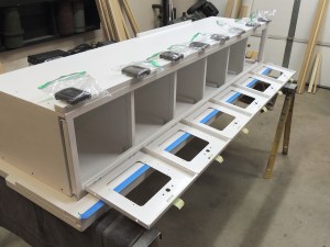 Bonded trim on side of kitchen pantry