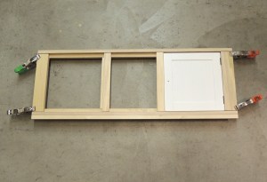 Cut wood and started assembling kitchen upper cabinets