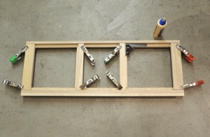 Cut wood and started assembling kitchen upper cabinets