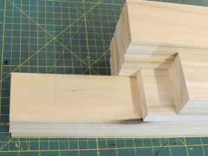 Cut wood for under kitchen counter support