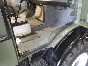 Final Installed Carpet and Rubber Floor Mat - Passenger Side