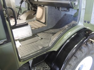 Final Installed Carpet and Rubber Floor Mat - Passenger Side