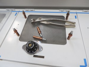 Installed polycarbonate on lockable pantry doors