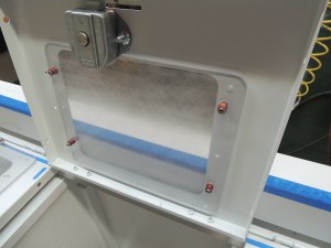 Installed polycarbonate on lockable pantry doors