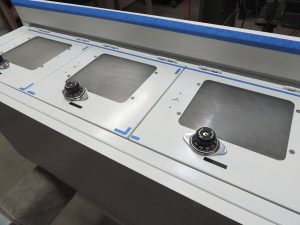 Installed polycarbonate on lockable pantry doors