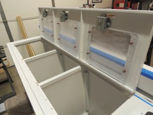 Installed polycarbonate on lockable pantry doors