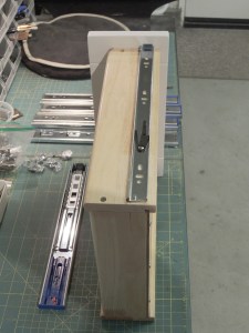 Installed Slides and Drawers in Kitchen Cabinet