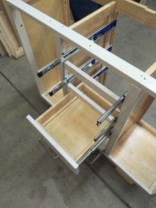 Installed Slides and Drawers in Kitchen Cabinet