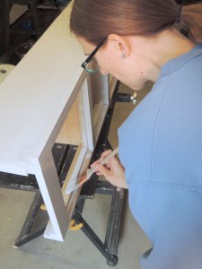 Painted kitchen upper cabinet