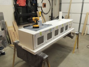 Prepped, bonded, and screwed face on kitchen pantry