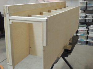 Sanded filled and paint prepped kitchen pantry