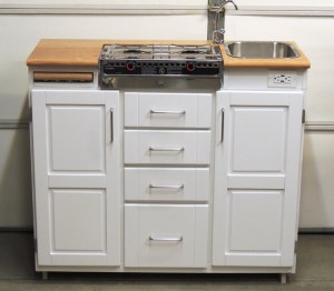 Test assembled entire lower kitchen cabinet