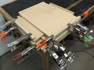 Trimmed edges of pantry shelves