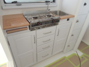 Assembled kitchen lower cabinet