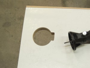 Cut entry light hole in shower area divider