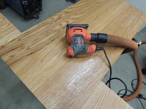 Final sanded and finish sprayed urethane on new dinette table