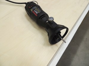 Trimmed FRP panel to edge of shower area divider