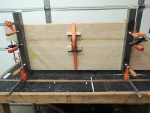 Bonded oak together for passenger side table