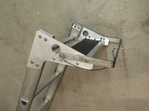 Drilled ball detent pin holes in ladder mount