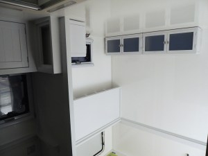 Fit checked, masked, prepped, bonded, and screwed headboard-cubby assembly