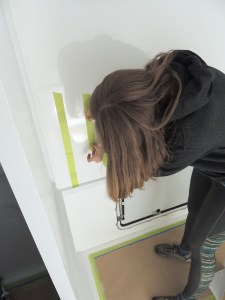 Fit checked, masked, prepped, bonded, and screwed headboard-cubby assembly