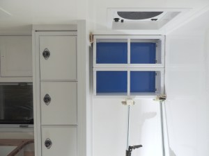 Fit checked, prepped, and bonded bathroom cabinets