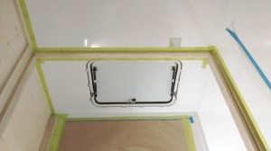 Painted all exposed wood in bed area