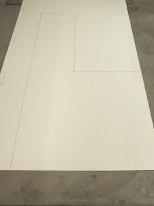 Rough cut FRP panel for shower area divider