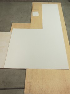 Rough cut FRP panel for shower area divider