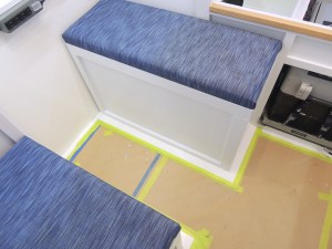 Test fit dinette seat cushions