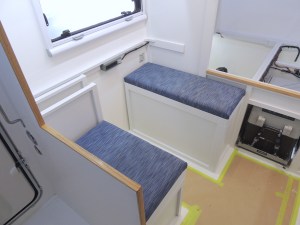 Test fit dinette seat cushions